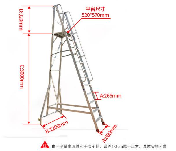 機(jī)械操作工作平臺(tái)可折疊安全梯